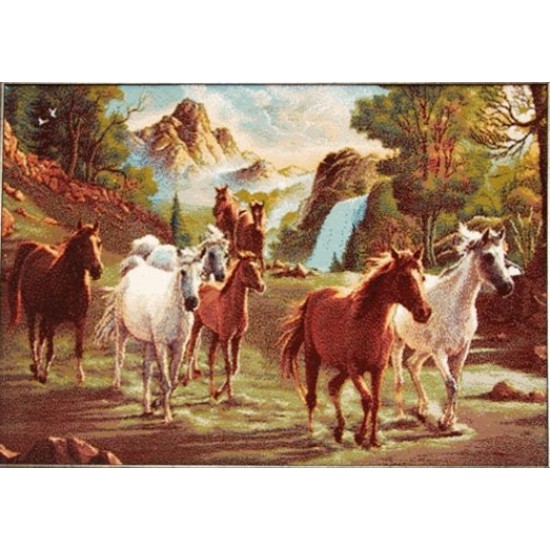 کد 103 - تابلو فرش حیوانات اسب 