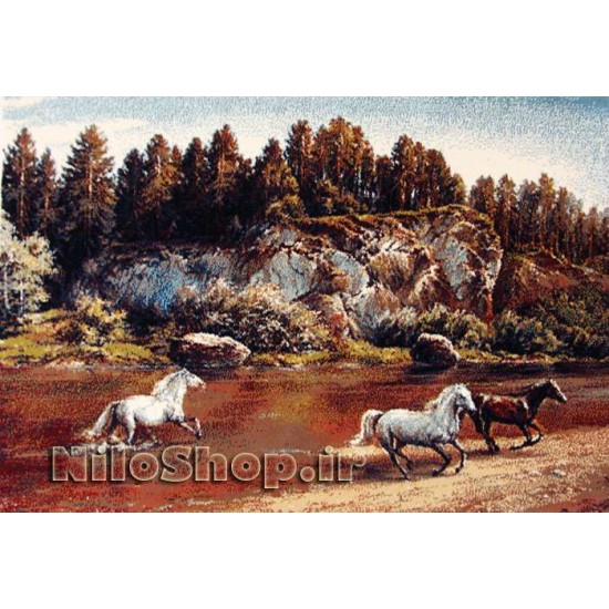 کد 149 - تابلو فرش حیوانات - اسب ها 