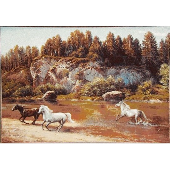کد 151 - تابلو فرش حیوانات اسب 