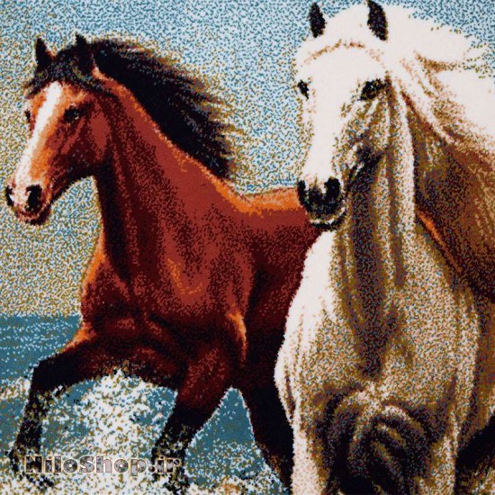 کد3105 تابلو فرش حیوانات- اسب های چابک