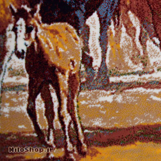 کد3110 تابلو فرش حیوانات- گله اسب ها