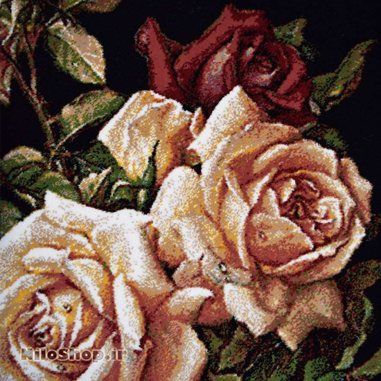 کد3927 تابلو فرش گل و گلدان - گلهای رز