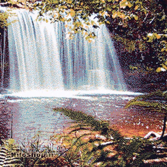 کد3337 تابلو فرش طبیعت - آبشار جنگل