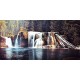 کد3339 تابلو فرش طبیعت و منظره - آبشار جنگل کاج