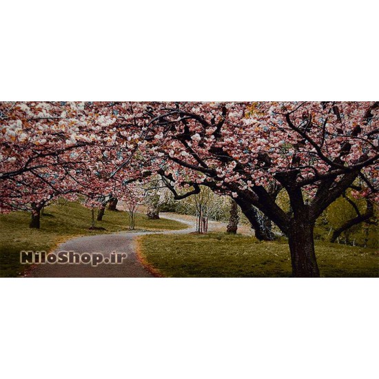کد3368 تابلو فرش ماشینی طبیعت و منظره- شکوفه های گیلاس