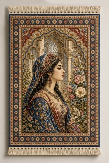 فرش و فرشینه نیلوشاپ تابلوفرش چهره بافت ماشینی با عکس دلخواه تابلوفرش چهره