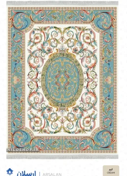 فرش و فرشینه نیلوشاپ فرش ماشینی 1200 شانه طرح ارسلان فرش ۱۲۰۰ شانه
