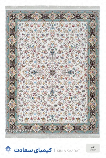 فرش و فرشینه نیلوشاپ فرش ماشینی 1200 شانه | طرح کیمای سعادت فرش ۱۲۰۰ شانه